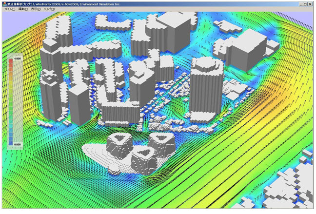 環境シミュレーション様による外部風解析