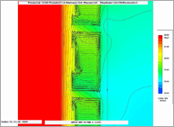 断面分布表示 / 壁体内熱伝導－流体連成解析