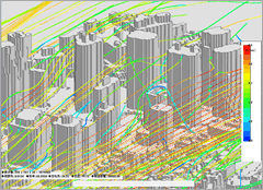 風環境解析　風上側からのパーティクル